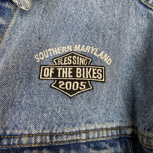 Lee Jean Jacket Vintage Authentic Apparel XL Mens BLESSING OF THE BIKES XL - Picture 2 of 7